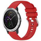 For Garmin Vivomove3 / Garminmove3 Liquid Glossy Silver Buckle Silicone Watch Band(Red) - 1