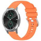 For Garmin VivoMove Luxe / Garminmove Luxe Liquid Glossy Silver Buckle Silicone Watch Band(Orange) - 1