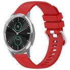 For Garmin VivoMove Luxe / Garminmove Luxe Liquid Glossy Silver Buckle Silicone Watch Band(Red) - 1
