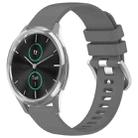 For Garmin VivoMove Luxe / Garminmove Luxe Liquid Glossy Silver Buckle Silicone Watch Band(Gray) - 1