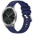 For Garmin VivoMove Luxe / Garminmove Luxe Liquid Glossy Silver Buckle Silicone Watch Band(Dark Blue) - 1