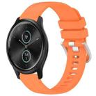 For Garmin VivoMove Style / Vivomove Liquid Glossy Silver Buckle Silicone Watch Band(Orange) - 1