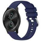 For Garmin VivoMove Style / Vivomove Liquid Glossy Silver Buckle Silicone Watch Band(Dark Blue) - 1