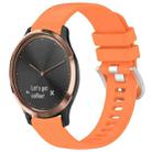 For Garmin Vivomove HR Sport Liquid Glossy Silver Buckle Silicone Watch Band(Orange) - 1