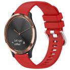 For Garmin Vivomove HR Sport Liquid Glossy Silver Buckle Silicone Watch Band(Red) - 1