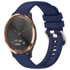 For Garmin Vivomove HR Sport Liquid Glossy Silver Buckle Silicone Watch Band(Dark Blue) - 1