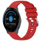 For Garmin Vivoactive3 / 3 Music Liquid Glossy Silver Buckle Silicone Watch Band(Red) - 1