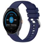 For Garmin Vivoactive3 / 3 Music Liquid Glossy Silver Buckle Silicone Watch Band(Dark Blue) - 1