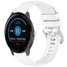 For Garmin Vivoactive3 / 3 Music Liquid Glossy Silver Buckle Silicone Watch Band(White) - 1