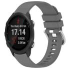 For Garmin Forerunner245 / 245 Music Liquid Glossy Silver Buckle Silicone Watch Band(Gray) - 1