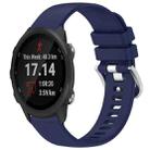 For Garmin Forerunner245 / 245 Music Liquid Glossy Silver Buckle Silicone Watch Band(Dark Blue) - 1