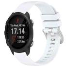 For Garmin Forerunner245 / 245 Music Liquid Glossy Silver Buckle Silicone Watch Band(White) - 1