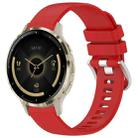 For Garmin Venu 3S Liquid Glossy Silver Buckle Silicone Watch Band(Red) - 1