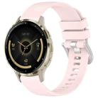 For Garmin Venu 3S Liquid Glossy Silver Buckle Silicone Watch Band(Pink) - 1