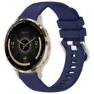 For Garmin Venu 3S Liquid Glossy Silver Buckle Silicone Watch Band(Dark Blue) - 1