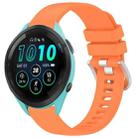 For Garmin Forerunner 265S Liquid Glossy Silver Buckle Silicone Watch Band(Orange) - 1