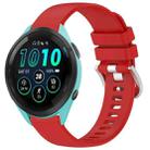 For Garmin Forerunner 265S Liquid Glossy Silver Buckle Silicone Watch Band(Red) - 1