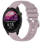 For Garmin Forerunner 255S Music / 255S Liquid Glossy Silver Buckle Silicone Watch Band(Purple) - 1