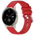 For Garmin Venu 2S Liquid Glossy Silver Buckle Silicone Watch Band(Red) - 1