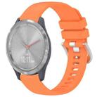 For Garmin Vivomove 3S Liquid Glossy Silver Buckle Silicone Watch Band(Orange) - 1