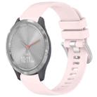 For Garmin Vivomove 3S Liquid Glossy Silver Buckle Silicone Watch Band(Pink) - 1