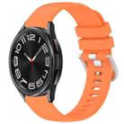 For Samsung Galaxy 6 / 6 Classic Liquid Glossy Silver Buckle Silicone Watch Band(Orange) - 1