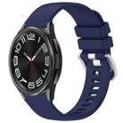 For Samsung Galaxy 6 / 6 Classic Liquid Glossy Silver Buckle Silicone Watch Band(Dark Blue) - 1