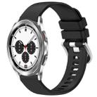 For Samsung Galaxy 4 / 4 Classic Liquid Glossy Silver Buckle Silicone Watch Band(Black) - 1