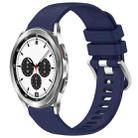 For Samsung Galaxy 4 / 4 Classic Liquid Glossy Silver Buckle Silicone Watch Band(Dark Blue) - 1