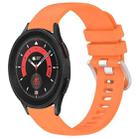 For Samsung Galaxy 5 / 5 Pro Liquid Glossy Silver Buckle Silicone Watch Band(Orange) - 1