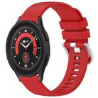 For Samsung Galaxy 5 / 5 Pro Liquid Glossy Silver Buckle Silicone Watch Band(Red) - 1