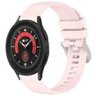 For Samsung Galaxy 5 / 5 Pro Liquid Glossy Silver Buckle Silicone Watch Band(Pink) - 1