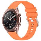 For Samsung Galaxy Watch 3 41mm Liquid Glossy Silver Buckle Silicone Watch Band(Orange) - 1