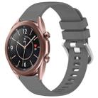 For Samsung Galaxy Watch 3 41mm Liquid Glossy Silver Buckle Silicone Watch Band(Gray) - 1