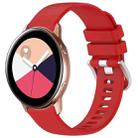 For Samsung Galaxy Watch Active / Active 2 Liquid Glossy Silver Buckle Silicone Watch Band(Red) - 1