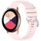 For Samsung Galaxy Watch Active / Active 2 Liquid Glossy Silver Buckle Silicone Watch Band(Pink) - 1