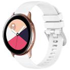 For Samsung Galaxy Watch Active / Active 2 Liquid Glossy Silver Buckle Silicone Watch Band(White) - 1