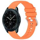 For Samsung Galaxy Watch 42mm Liquid Glossy Silver Buckle Silicone Watch Band(Orange) - 1