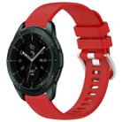 For Samsung Galaxy Watch 42mm Liquid Glossy Silver Buckle Silicone Watch Band(Red) - 1