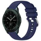 For Samsung Galaxy Watch 42mm Liquid Glossy Silver Buckle Silicone Watch Band(Dark Blue) - 1