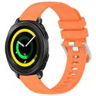 For Samsung Gear Sport Liquid Glossy Silver Buckle Silicone Watch Band(Orange) - 1