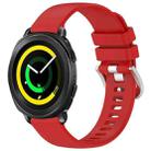 For Samsung Gear Sport Liquid Glossy Silver Buckle Silicone Watch Band(Red) - 1