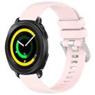 For Samsung Gear Sport Liquid Glossy Silver Buckle Silicone Watch Band(Pink) - 1