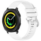 For Samsung Gear Sport Liquid Glossy Silver Buckle Silicone Watch Band(White) - 1