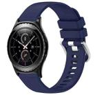 For Samsung Gear S2 Classic Liquid Glossy Silver Buckle Silicone Watch Band(Dark Blue) - 1