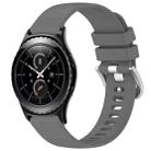 For Samsung Gear S2 Classic Liquid Glossy Silver Buckle Silicone Watch Band(Gray) - 1