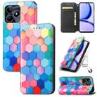 For Realme C53 CaseNeo Colorful Magnetic Leather Phone Case(Colored Squares) - 1