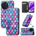For Realme 11 4G Global CaseNeo Colorful Magnetic Leather Phone Case(Purple Scales) - 1