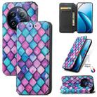 For Realme 12 Pro CaseNeo Colorful Magnetic Leather Phone Case(Purple Scales) - 1