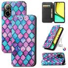 For Realme C67 4G CaseNeo Colorful Magnetic Leather Phone Case(Purple Scales) - 1